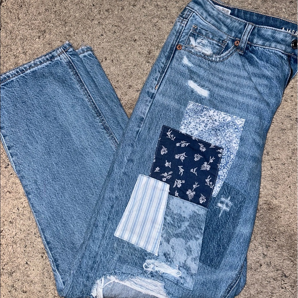 AE Jeans | Patched | New | Size 10 | Mom Jeans